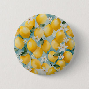 Watercolor Lemon/fruit 6 Cm Round Badge