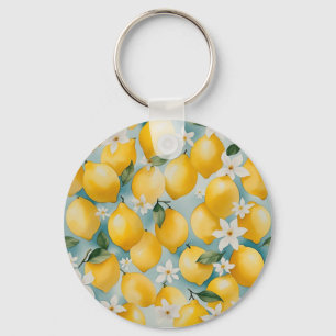 Watercolor Lemon/fruit Key Ring
