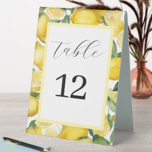 Watercolor Lemon Garden Wedding Table Card