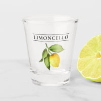 Watercolor Lemon Greenery Limoncello