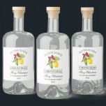 Watercolor Lemon Homemade Limoncello Christmas Liquor Bottle Label<br><div class="desc">Elegant Watercolor Lemon Greenery Holiday Red Bow Homemade Limoncello Merry Christmas Liquor Bottle Labels</div>