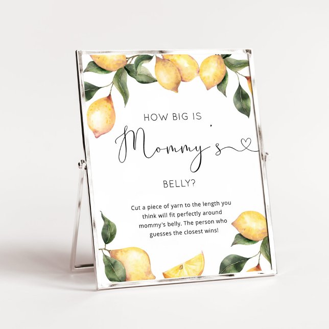 Watercolor lemon how big is mommy's belly poster (Creator Uploaded)