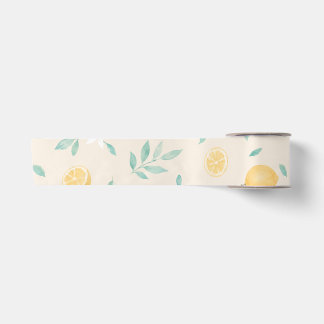 Watercolor Lemon Kitchen Dining Room Illustration Satin Ribbon