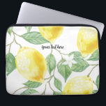 Watercolor Lemon Laptop Sleeve<br><div class="desc">Watercolor Lemon,  leaf,  green,  yellow,  lemon,  fruit,  seamless,  background,  natural,  design,  artwork,  mode,  pattern laptop sleeve</div>