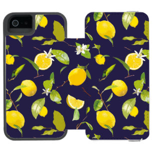 Watercolor Lemon & Leaves 10 Incipio Watson™ iPhone 5 Wallet Case