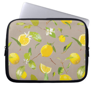 Watercolor Lemon & Leaves 11 Laptop Sleeve