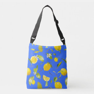 Watercolor Lemon & Leaves 13 Crossbody Bag