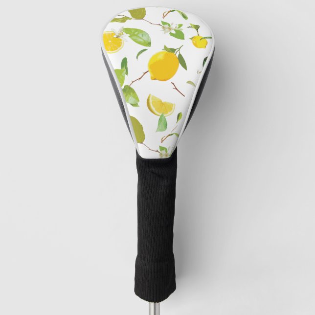 Watercolor Lemon & Leaves 2 Golf Head Cover (Front)