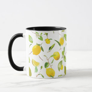 Watercolor Lemon & Leaves 2 Mug