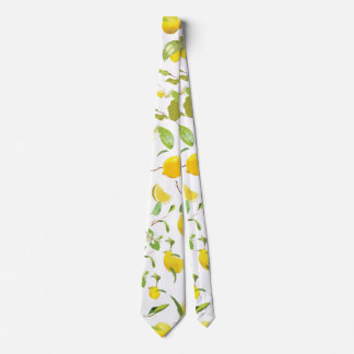 Watercolor Lemon & Leaves 2 Tie