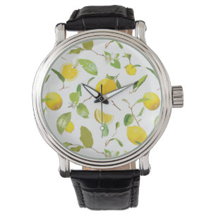 Watercolor Lemon & Leaves 2 Watch