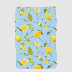 Watercolor Lemon & Leaves 3 Golf Towel