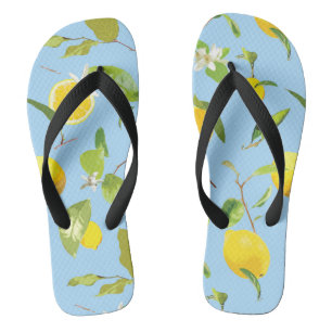 Watercolor Lemon & Leaves 3 Thongs