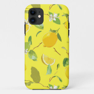 Watercolor Lemon & Leaves 4 iPhone 11 Case