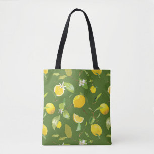 Watercolor Lemon & Leaves 5 Tote Bag