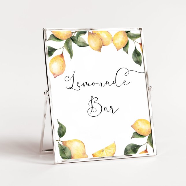 Watercolor Lemon Lemonade Bar Poster (Creator Uploaded)