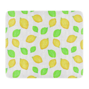 Watercolor Lemon Lime Pattern   Cutting Board