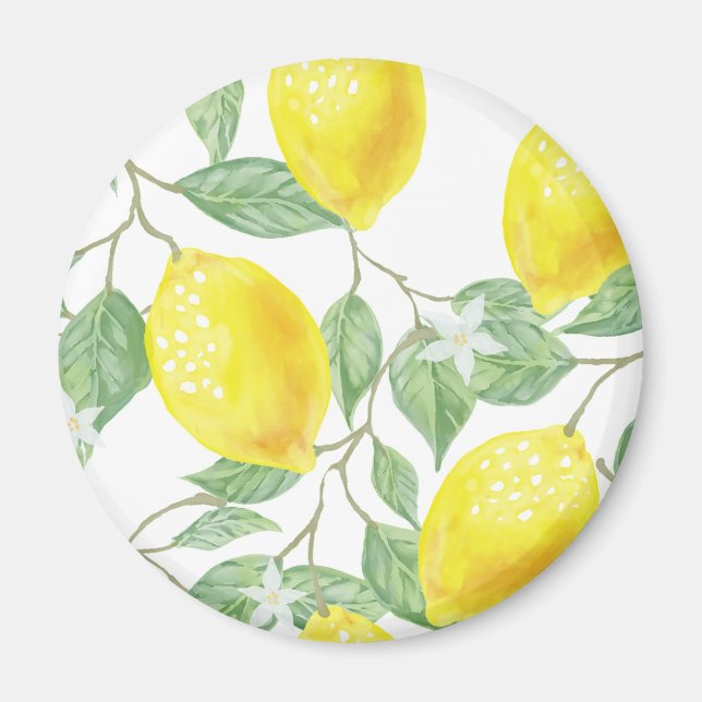 Watercolor Lemon Magnet (Front)