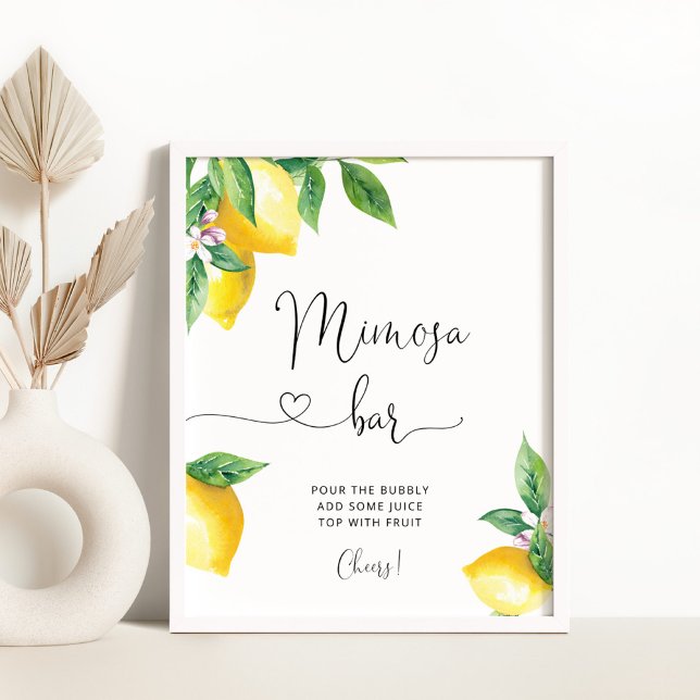 Watercolor lemon Mimosa bar Poster (Creator Uploaded)