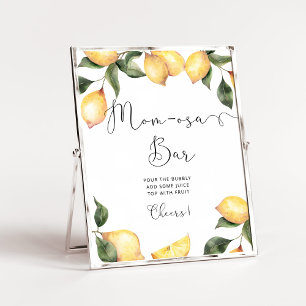 Watercolor lemon Mum-osa bar sign