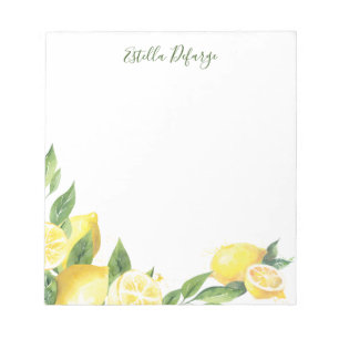 Watercolor Lemon Notepad