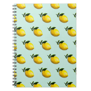 Watercolor lemon painting  notebook