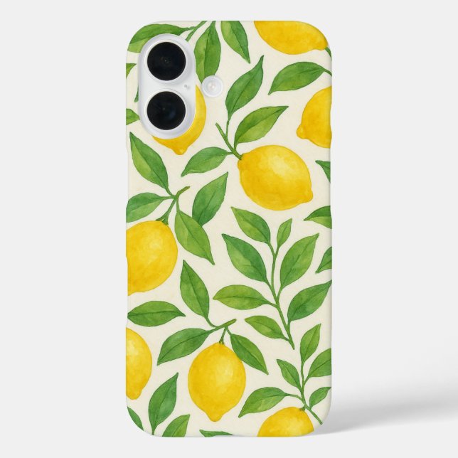 watercolor lemon pattern Case-Mate iPhone case (Back)