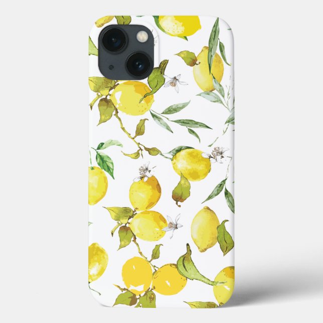 Watercolor Lemon Pattern Case-Mate iPhone Case (Back)