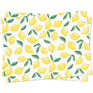 Watercolor Lemon Pattern Citrus Tissue Paper