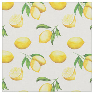 Watercolor Lemon Pattern Fabric