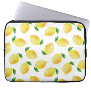 Watercolor Lemon Pattern Laptop Sleeve