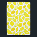 Watercolor Lemon Pattern Monogram iPad Pro Cover<br><div class="desc">Bright and cheerful iPad pro cover featuring watercolor lemon pattern. Personalise by adding a monogram. The monogram is located on the lower right side of the cover.</div>