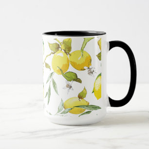 Watercolor Lemon Pattern Mug