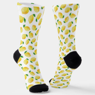 Watercolor Lemon Pattern Socks