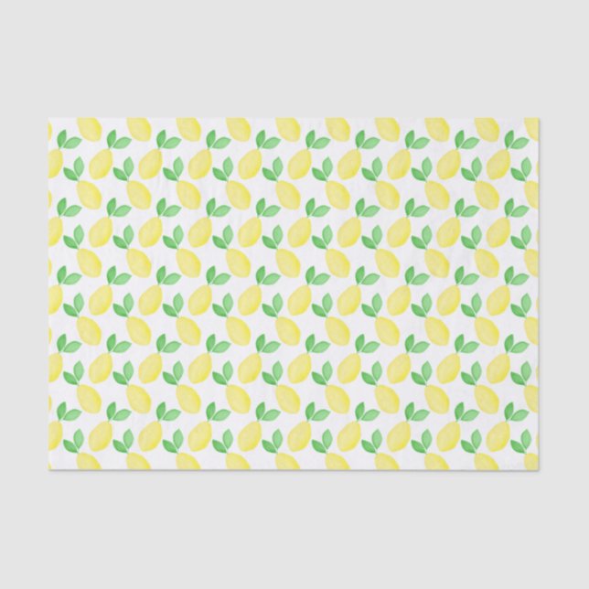Watercolor Lemon Pattern Tissue Paper (Front)