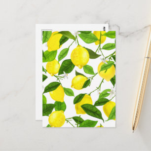 Watercolor Lemon Postcard