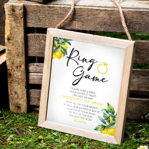 Watercolor Lemon   Ring Game Bridal Shower Sign
