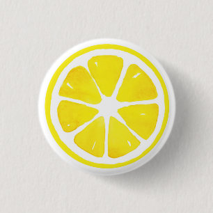 Watercolor Lemon Slice 3 Cm Round Badge