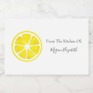 Watercolor Lemon Slice Food Label