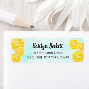 Watercolor Lemon Slices Return Address Label