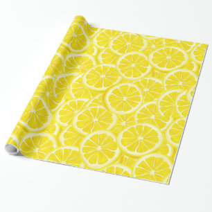 Watercolor Lemon Slices Wrapping Paper