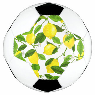 Watercolor Lemon Soccer Ball