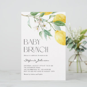 Watercolor Lemon Summer Baby Brunch Invitation