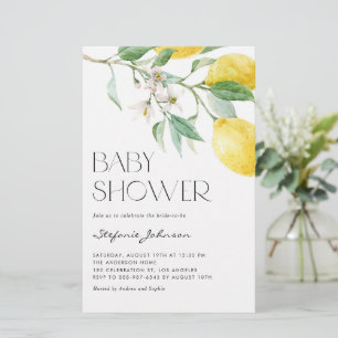 Watercolor Lemon Summer Baby Shower Invitation