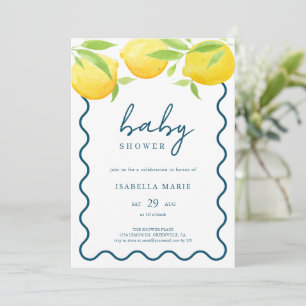 Watercolor Lemon Summer Baby Shower Invitation