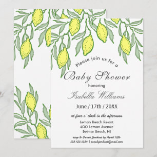 Watercolor Lemon Summer Baby Shower Invitation