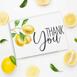 Watercolor Lemon Thank You Card
