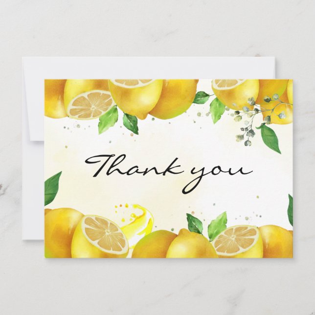 Watercolor Lemon Thank You Note (Front)