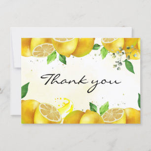 Watercolor Lemon Thank You Note Card