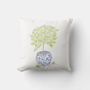 Watercolor Lemon Tree Cushion